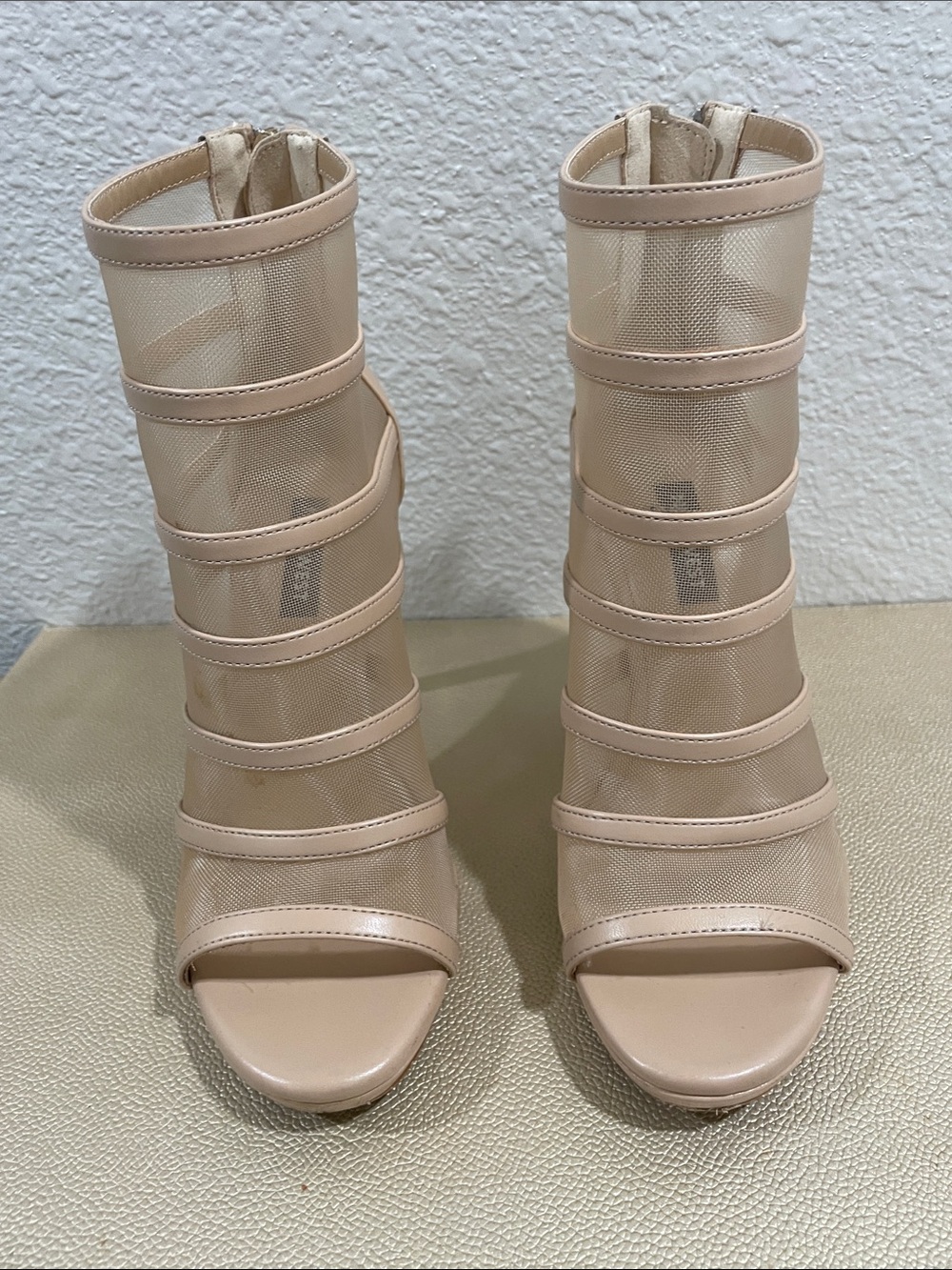 Nine West Larang Mesh Peep Toe Booties size 5.5